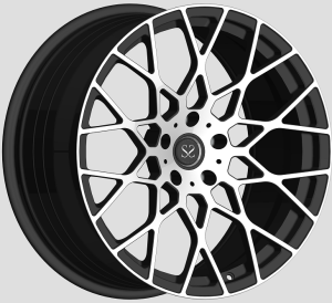 Kovaná hliníková kola ve tvaru X a více paprsků Black Machine Face 1PC