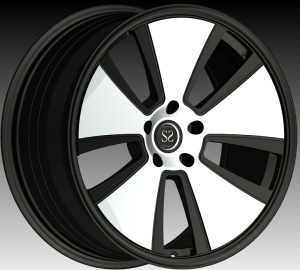 Vysoce kvalitní 5paprsková černá s kovanými hliníkovými koly Silver Face 1PC