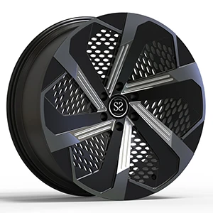 Lexus 600 22X9.5 1-Kovaná kola pro PC, černé obráběné paprsky