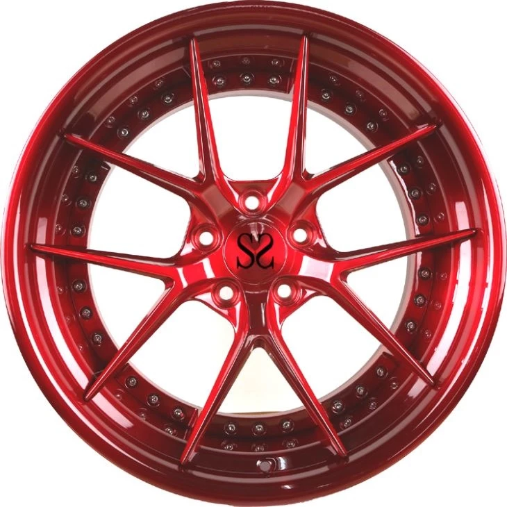 Nový design Flame Red 6061-T6 2 ks kovaných kol