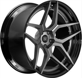 SSEH1020 22palcové vlastní černé kartáčové 2-PC slitinové ráfky pro Ranger Rover