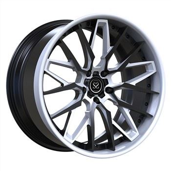 SSJK2069 Vhodné pro Chevrolet Corvette C5 5x120 ,65 2PC kované ráfky z hliníkové slitiny na zakázku černé plus bílé odstupňované 19 a 20 palců