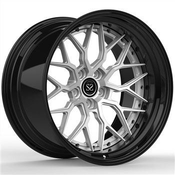 Pro Mclaren 570S Custom 2-PC kované 6061- hliníkové ráfky T6 odstupňované 20 a 21 palců 5x112 Bolt Black plus Silver Custom